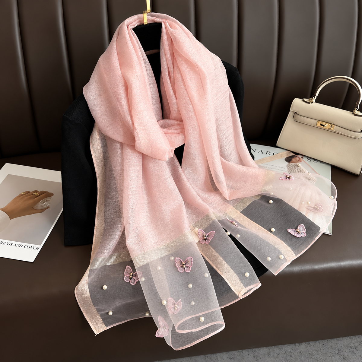 Marielle Pearl Silk Shawl