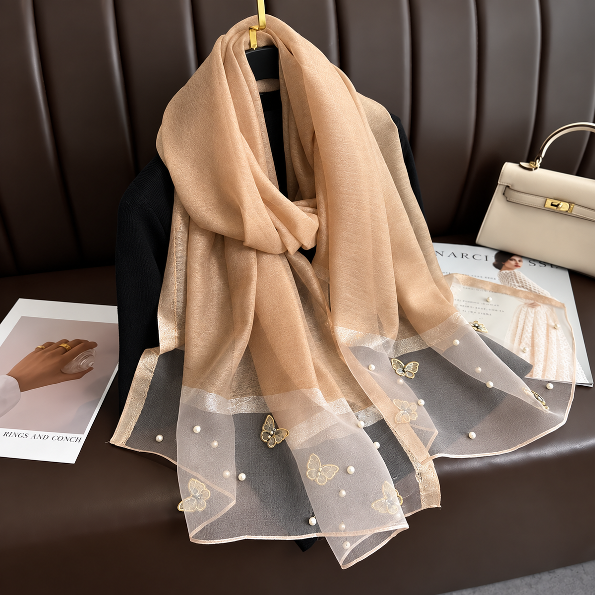 Marielle Pearl Silk Shawl