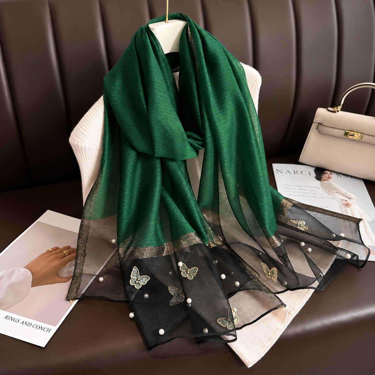 Marielle Pearl Silk Shawl