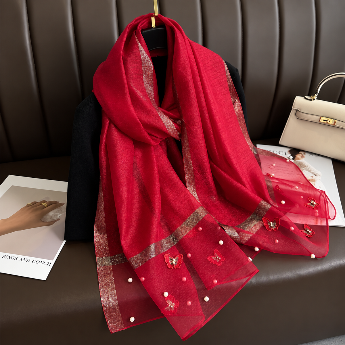 Marielle Pearl Silk Shawl
