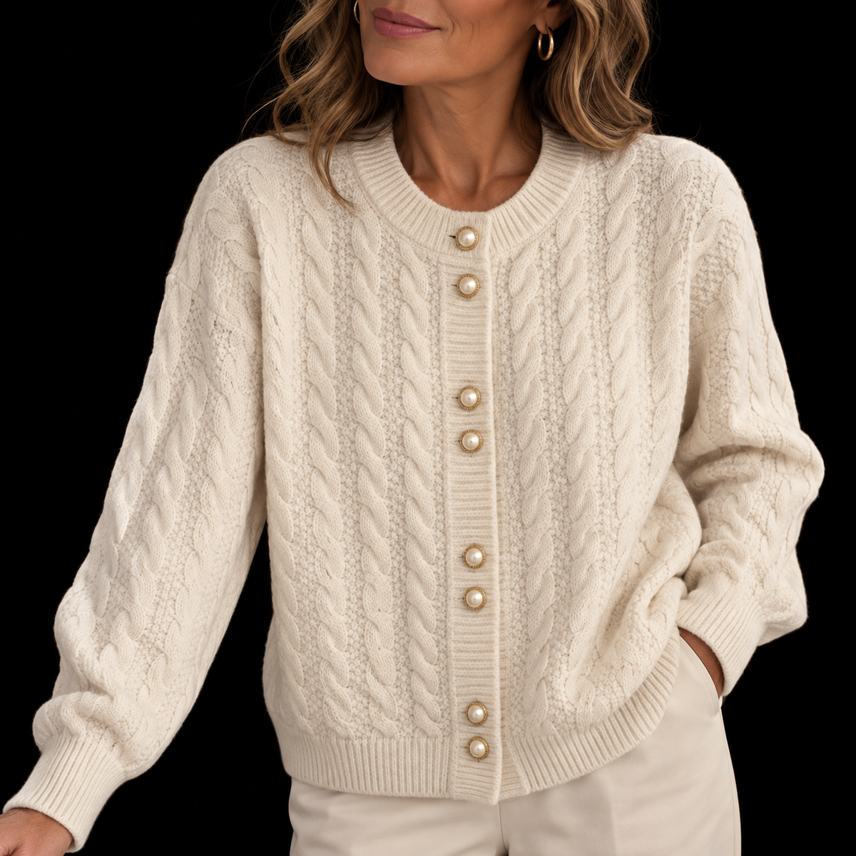 Alverne Cashmere Pearl Cardigan