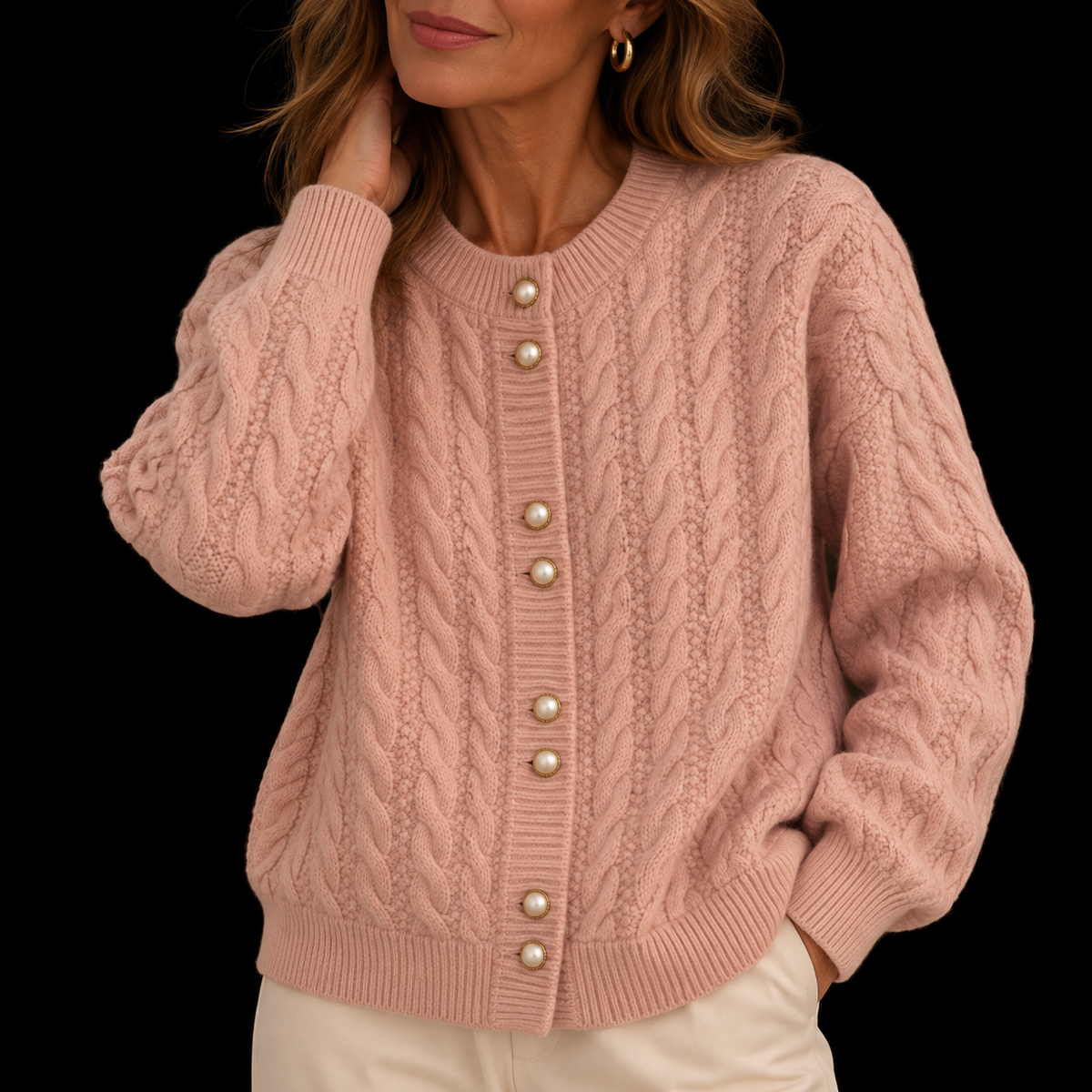 Alverne Cashmere Pearl Cardigan