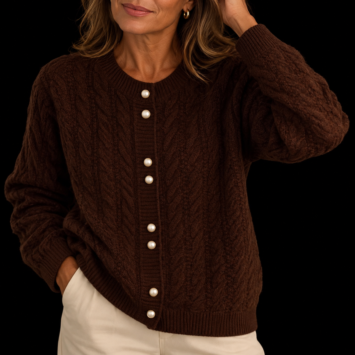 Alverne Cashmere Pearl Cardigan