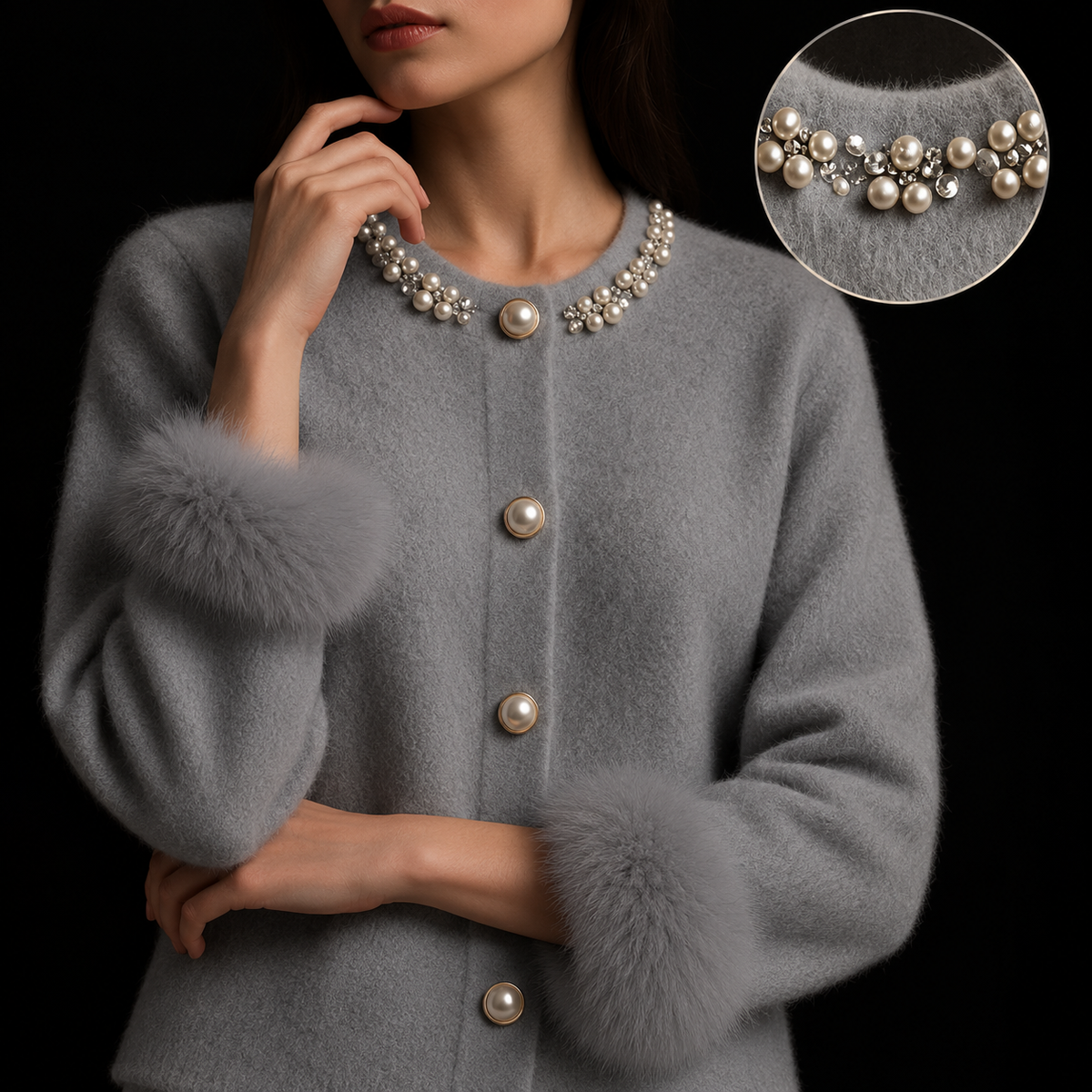 Velours Cashmere Cardigan