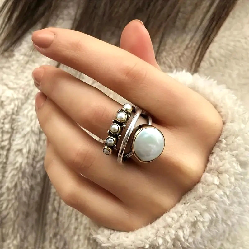 Sovereign Pearl Ring Set