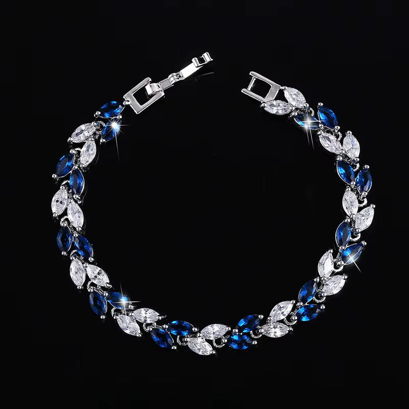 Radiant Synthetic Zircon Braided Bracelet