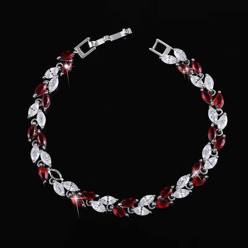 Radiant Synthetic Zircon Braided Bracelet