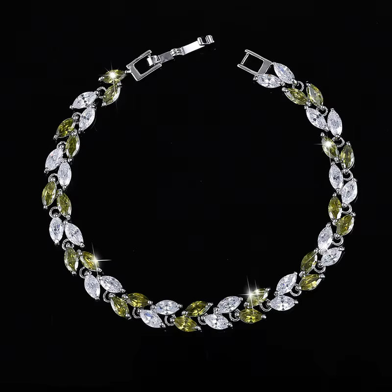 Radiant Synthetic Zircon Braided Bracelet