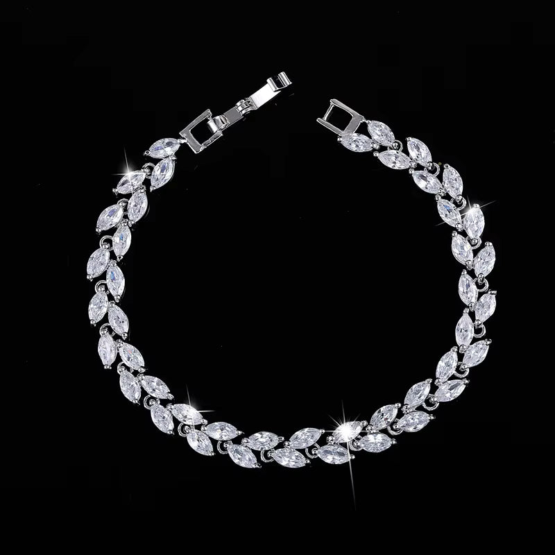 Radiant Synthetic Zircon Braided Bracelet